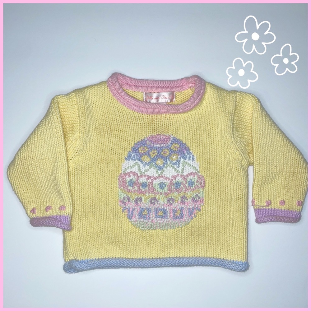 Vintage Jillians Closet Toddler Baby knit Easter Sweater 18 MONTHS